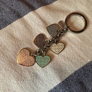 Coach multi-hearts key fob. Previously loved, excellent condition.